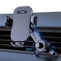 Car phone holder with 360-degree rotation on a car vent, featuring TOPK branding.