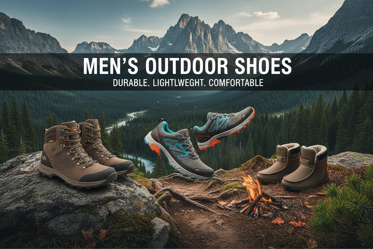 Shop men’s outdoor shoes for hiking, camping, running, and jogging. Durable, lightweight, and comfortable footwear designed for all outdoor adventures.