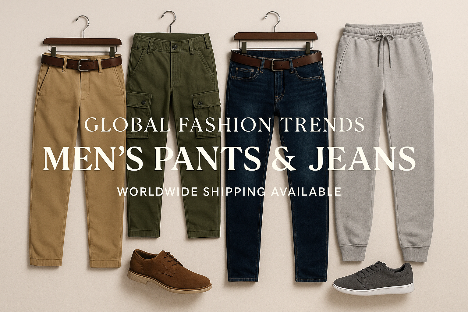 Shop men’s pants and jeans at Global Fashion Trends. Casual pants, cargo pants, slim jeans, and sweatpants with worldwide shipping.