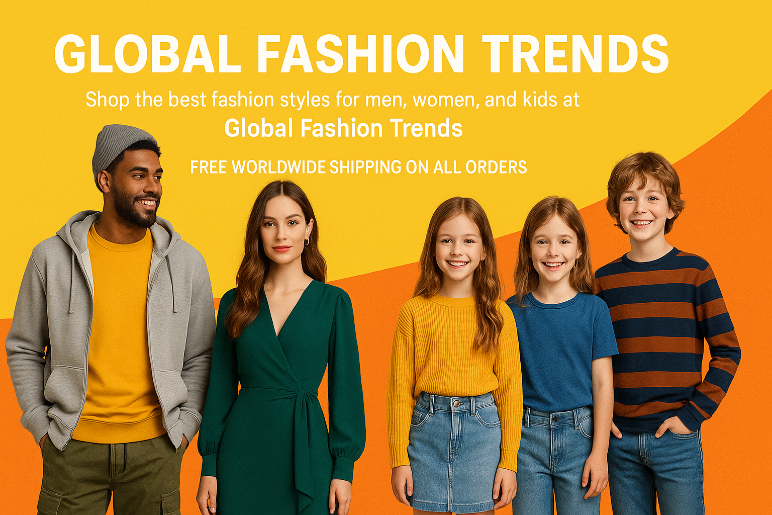 Shop the best fashion styles for men, women, and kids at Global Fashion Trends. Free worldwide shipping on all orders.