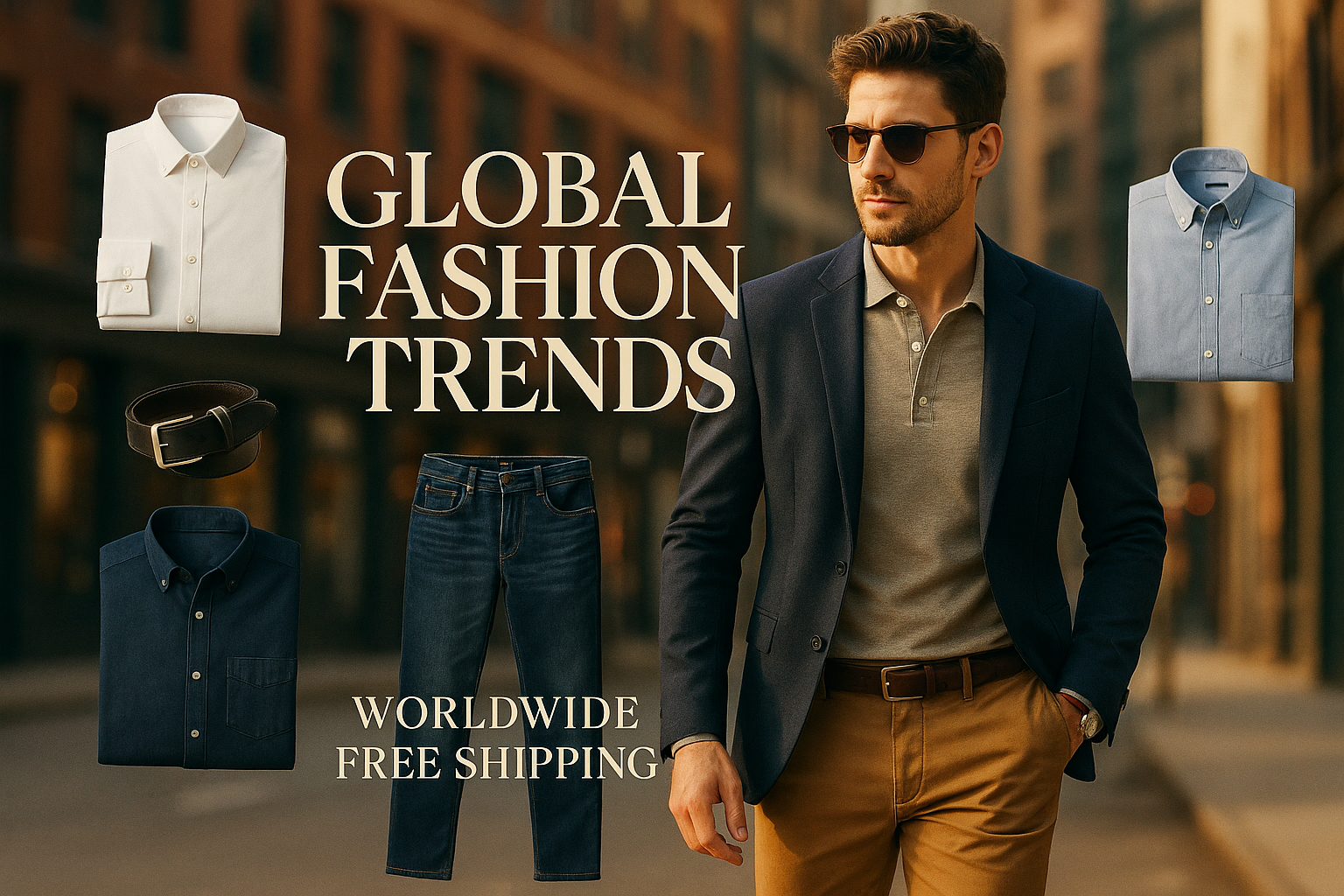 Shop the newest men's fashion at Global Fashion Trends. Discover shirts, pants, jackets, and more with worldwide free shipping.