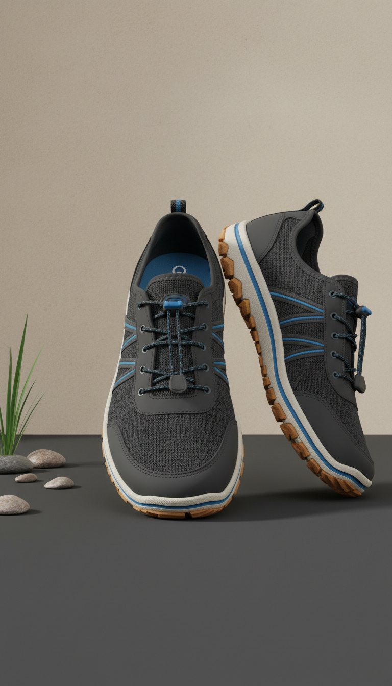 Lightweight water shoe with river blue accent