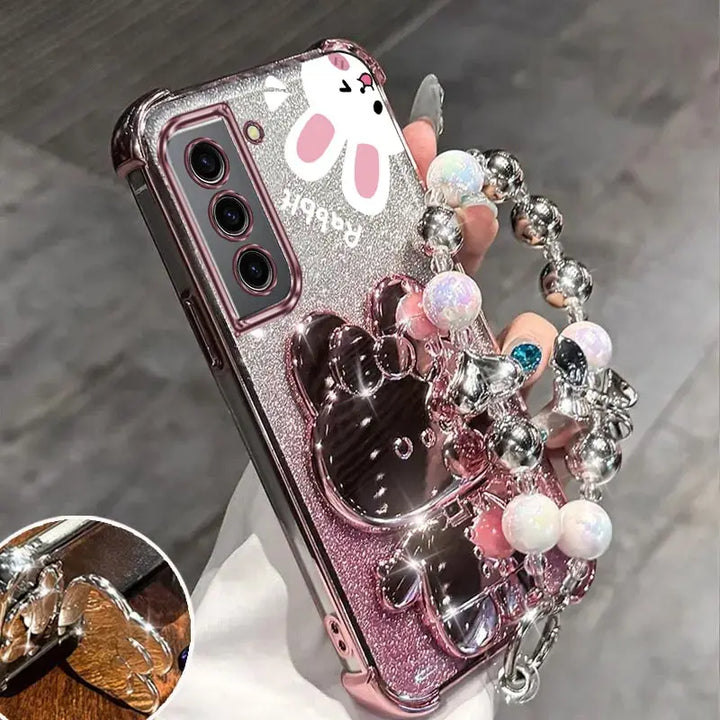 Airbag Glitter Rabbit Holder Case for Samsung S20/S21/S22 Ultra/Plus