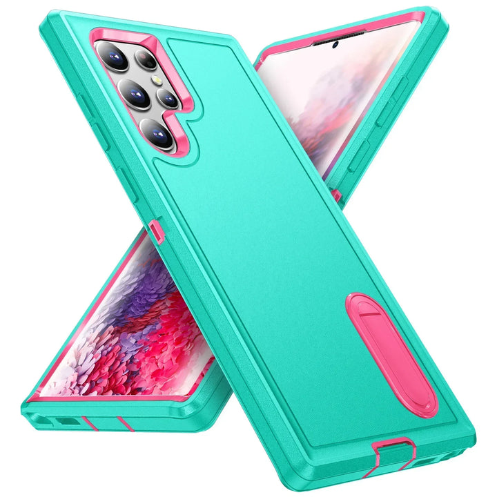 Heavy Duty Anti-Scratch Rugged Case for Samsung Galaxy S25, S24, S23, A54, A15, A16 – Shockproof, Kickstand, Wireless Charging Compatible