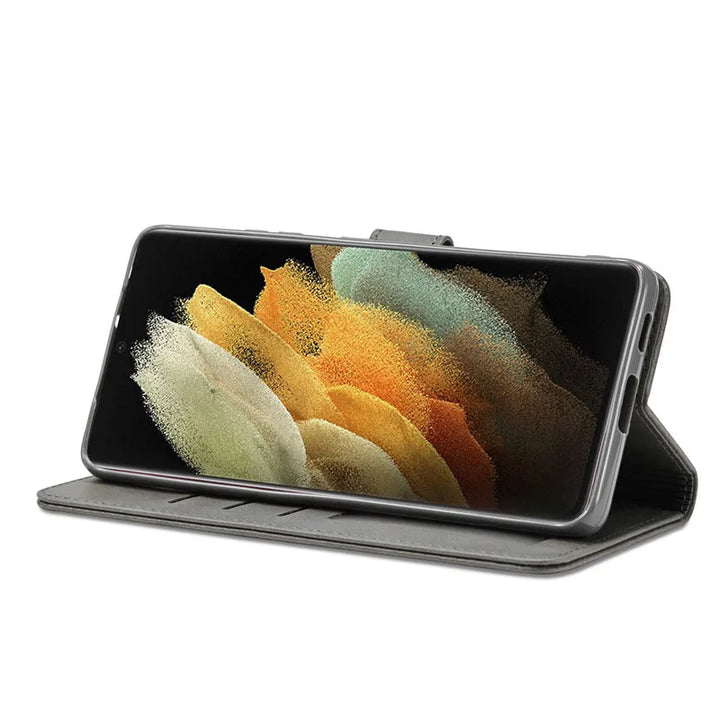 Magnetic PU Leather Flip Case for Samsung Galaxy S20-S24 Series – Premium Shockproof and Wallet Cover with Soft TPU Inner