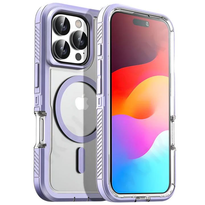 Heavy Duty Rugged Case for iPhone 16 15 14 13 12 – Shockproof Magnetic Armor Cover with Ring Stand & Slide Camera Protection