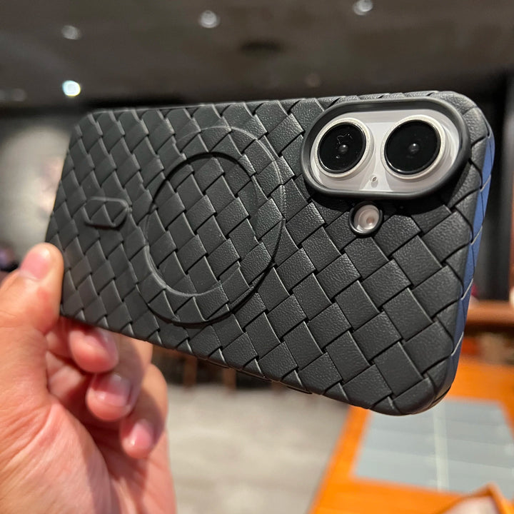 Breathable Woven Soft Silicone Magsafe Case For iPhone 16 15 14 13 12 11 Pro Max Leather Magnetic Mesh Cooling Shockproof Cover