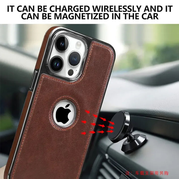 Business Leather Phone Case for iPhone 11 12 13 14 15 16 Pro Max Plus Magsafe