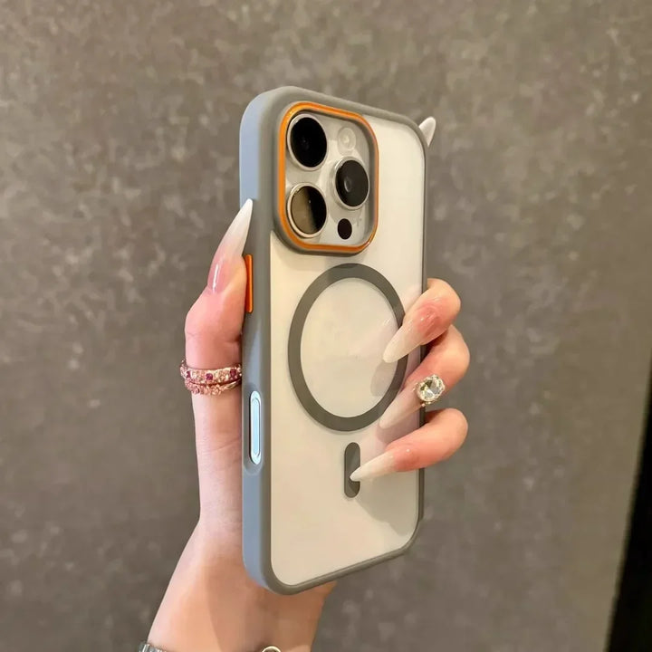 Transparent MagSafe case for iPhone 16 Pro Max in Gray