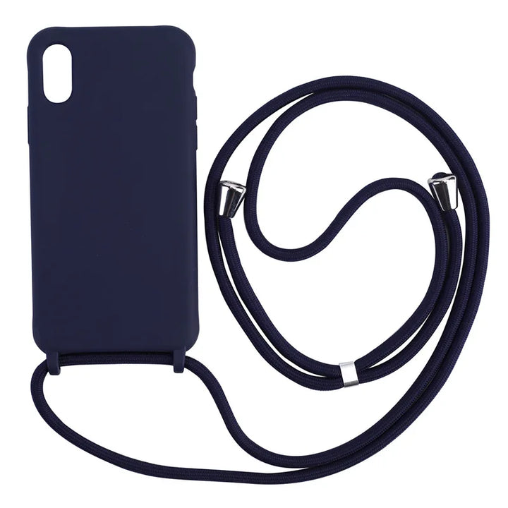 Luxury iPhone case with a stylish chain necklace strap.