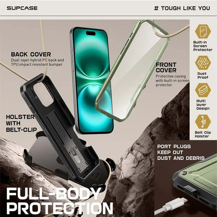 iPhone 16 Pro Max Rugged Case with Screen Protector, 6.9-Inch Shockproof Cover