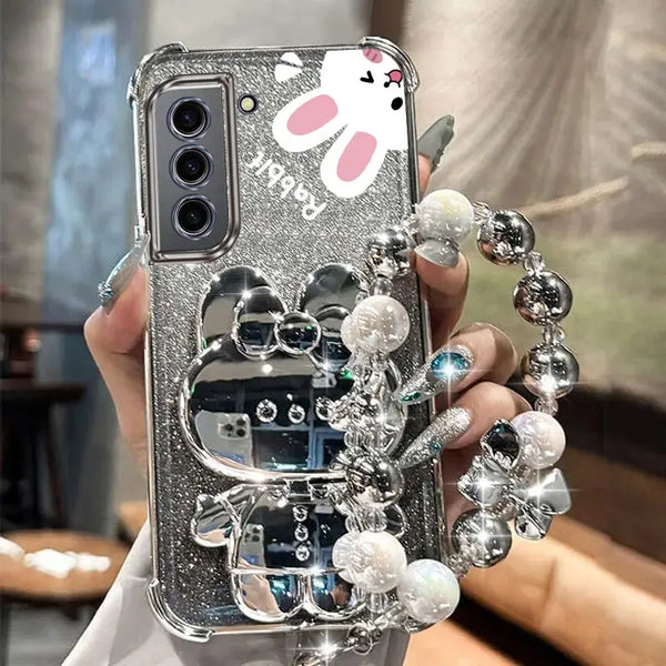 Airbag Glitter Rabbit Holder Case for Samsung S20/S21/S22 Ultra/Plus