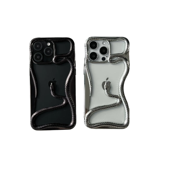 Hollow Snake Electroplated TPU Phone Case – Shockproof Non-Slip Heat Dissipation Cover for iPhone 11–16 Pro Max