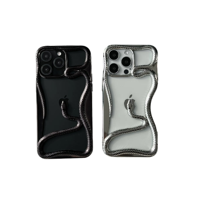 Hollow Snake Electroplated TPU Phone Case – Shockproof Non-Slip Heat Dissipation Cover for iPhone 11–16 Pro Max