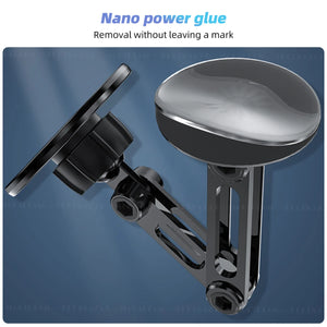 Phone holder with nano power glue application on a blue background