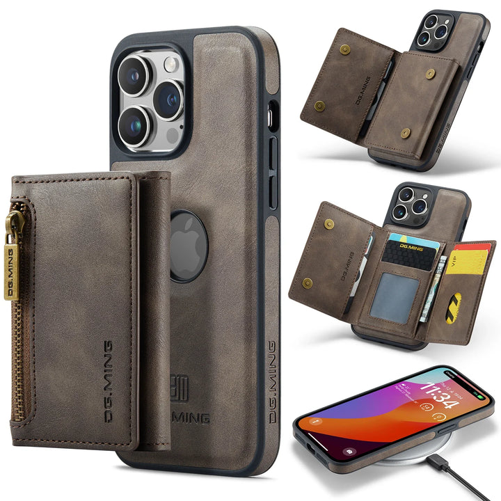 Magnetic Leather RFID Wallet Case for iPhone 11/12/13/14/15/16 Pro Max Plus