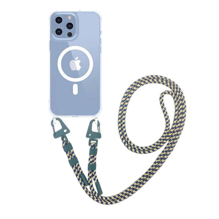 iPhone 11 Pro Max with this sleek Magsafe Magnetic Neck Strap Case. Features wireless charging support, shockproof protection, and a convenient adjustable lanyard for hands-free use.