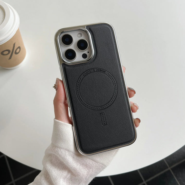 Luxury Business Leather Magnetic Case for iPhone 16/15/14/13 Pro Max, Sleek and Professional Design