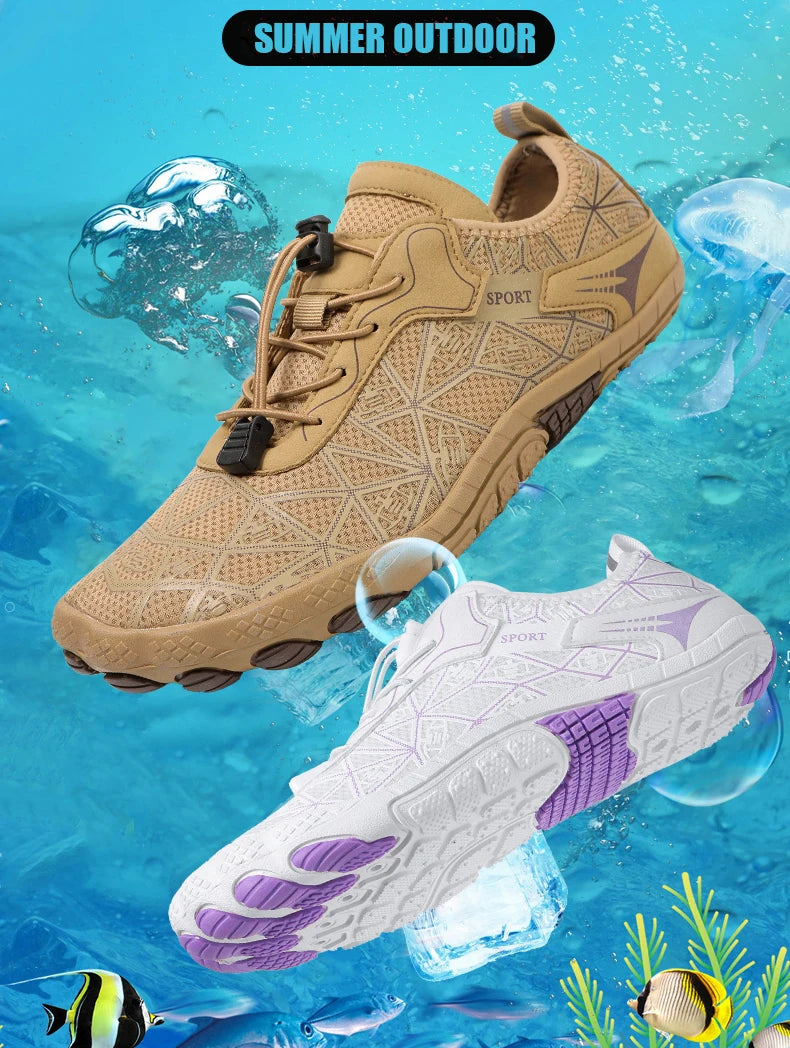 Barefoot Wading Shoes Men Women Mesh Quick-Drying Beach Shoes Outdoor Non-Slip Swimming Shoes Unisex Water Sports Shoes