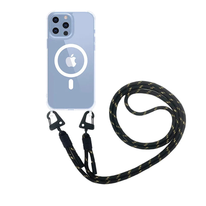 iPhone 11 Pro Max with this sleek Magsafe Magnetic Neck Strap Case. Features wireless charging support, shockproof protection, and a convenient adjustable lanyard for hands-free use.