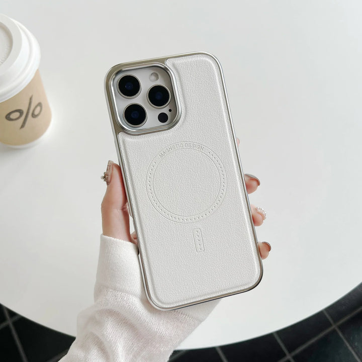 Luxury Business Leather Magnetic Case for iPhone 16/15/14/13 Pro Max, Sleek and Professional Design