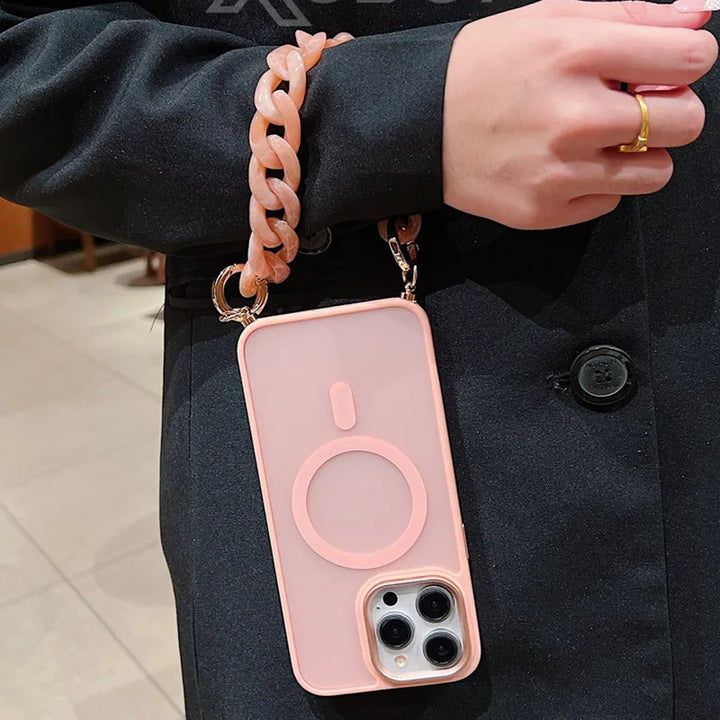 Clear MagSafe Crossbody Case with Adjustable Strap for iPhone 16 15 14 13 12 – Stylish & Shockproof Design