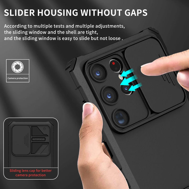 Heavy Duty Armor Case for Samsung Galaxy S25 Ultra, S24, S23, A56 – With Kickstand, Anti-Scratch, Shockproof Protection
