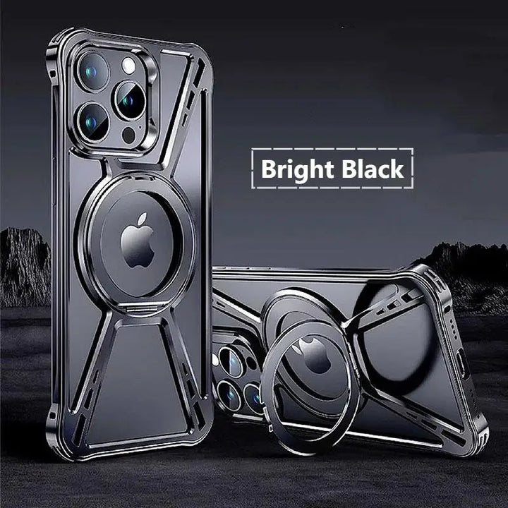 Magnetic Aluminum Alloy Case for iPhone 14/15/16 Pro Max with anti-fall protection and premium design