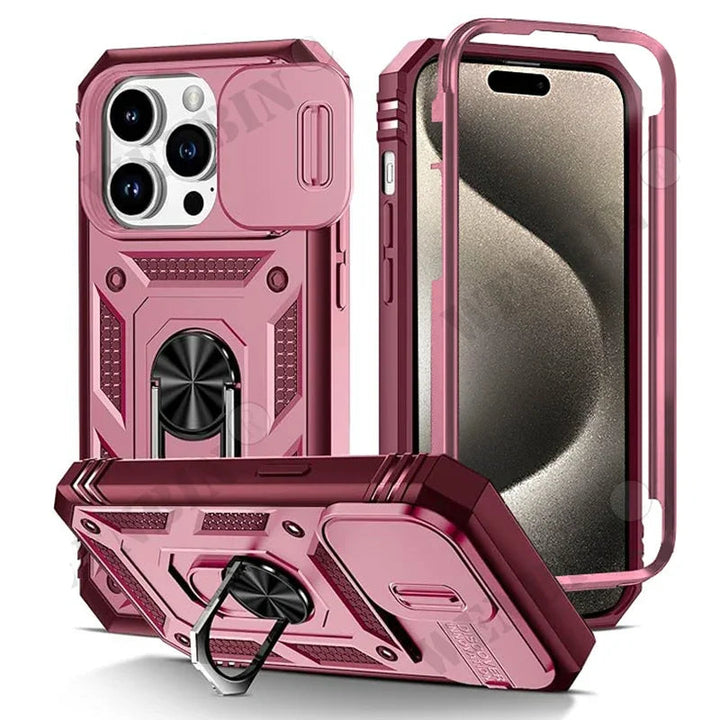 360° Kickstand Full Coverage Case for iPhone with Camera Protection – Magnetic and Shockproof