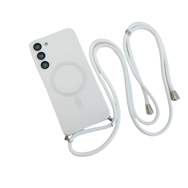 Magsafe crossbody case for Samsung Galaxy S22-S25, lanyard, multiple colors.