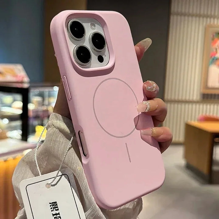 Soft Liquid Silicone Magnetic iPhone Case – MagSafe Compatible Shockproof Cover for iPhone 11–16 Pro Max