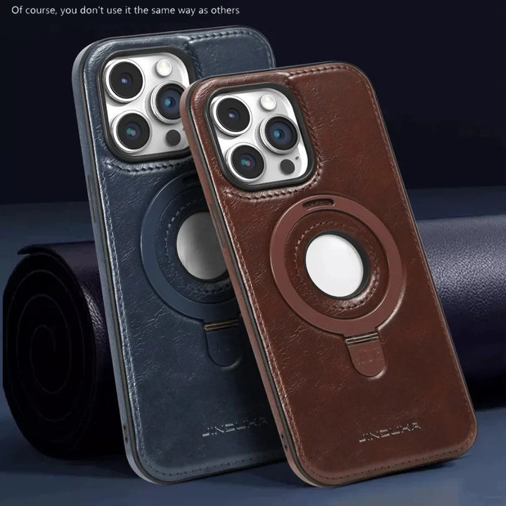 Luxury invisible ring holder iPhone case with MagSafe compatibility, shockproof design, fits iPhone 11, 12, 13, 14, 15, and 16 Pro Max.