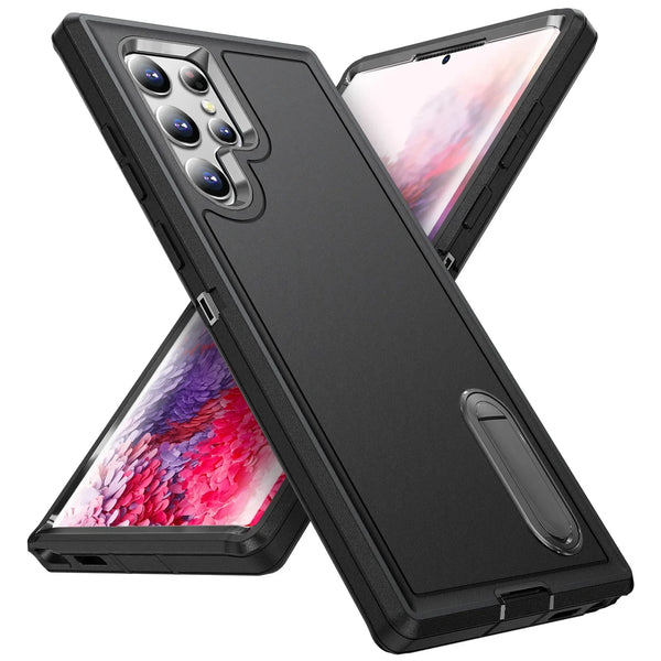 Heavy Duty Anti-Scratch Rugged Case for Samsung Galaxy S25, S24, S23, A54, A15, A16 – Shockproof, Kickstand, Wireless Charging Compatible