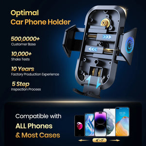 Optimal car phone holder with compatibility features on a dark background