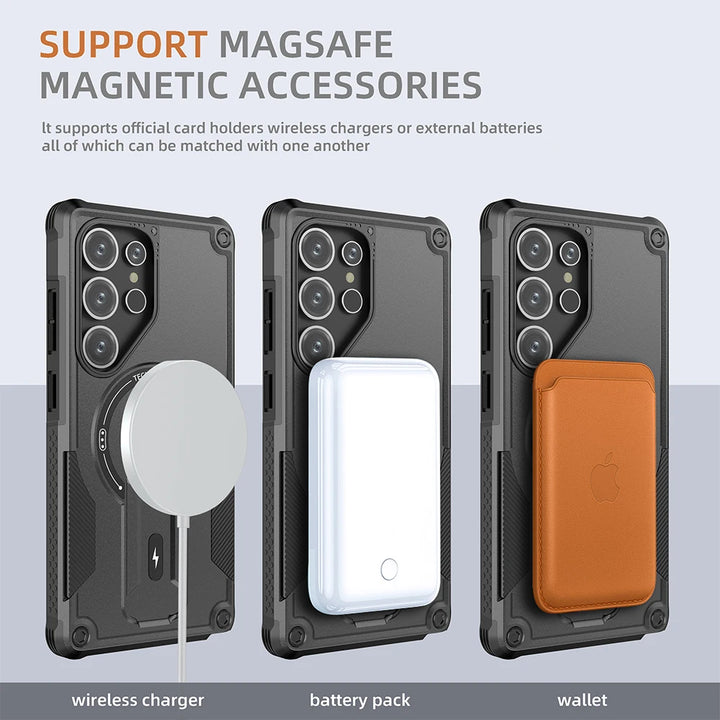 Magnetic Shockproof Kickstand Case for Samsung Galaxy S25, A56, A36, A26, A15, A14