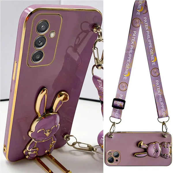 Kaninchen-Lanyard-Hülle für Samsung A15/A25/A35/S24/S24 Ultra, Riemenabdeckung
