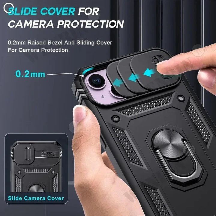 360° Kickstand Full Coverage Case for iPhone with Camera Protection – Magnetic and Shockproof