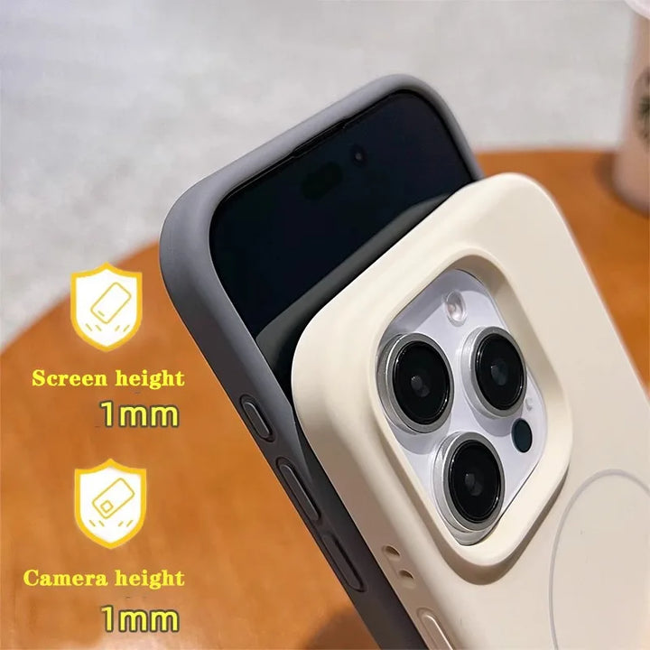 Soft Liquid Silicone Magnetic iPhone Case – MagSafe Compatible Shockproof Cover for iPhone 11–16 Pro Max