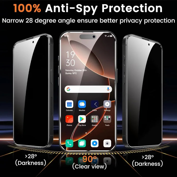 4-Pack Arvin Privacy Tempered Glass Screen Protectors for iPhone 7–16 Series with Anti-Spy, Anti-Blue Light, and Anti-Fingerprint Features