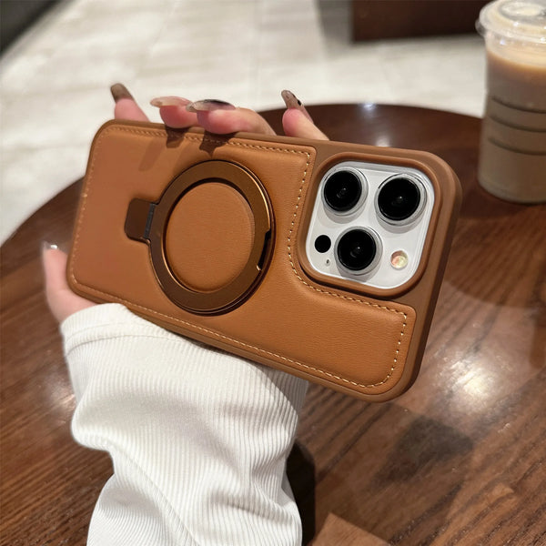 Luxury Magnetic Leather Holder Case with Stand for iPhone 11/12/13/14/15/16 Pro Max Plus
