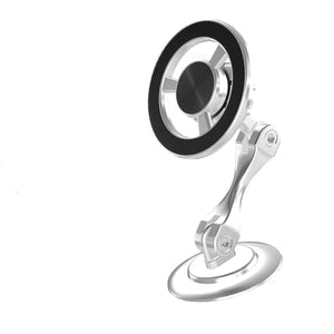 Silver car suction mount with black center on a white background, featuring a free gift offer.