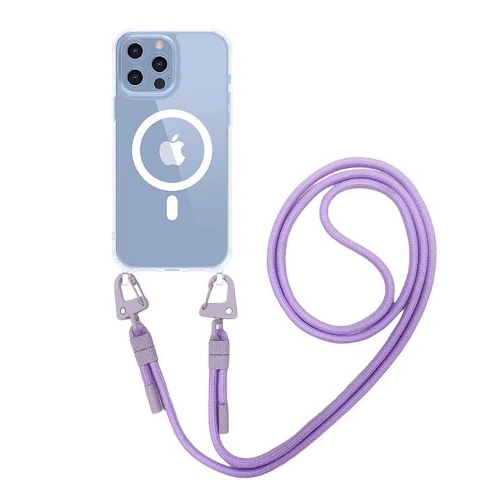 iPhone 11 Pro Max with this sleek Magsafe Magnetic Neck Strap Case. Features wireless charging support, shockproof protection, and a convenient adjustable lanyard for hands-free use.