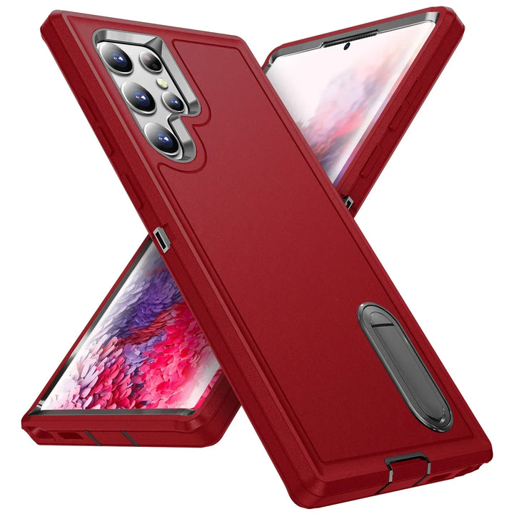 Heavy Duty Anti-Scratch Rugged Case for Samsung Galaxy S25, S24, S23, A54, A15, A16 – Shockproof, Kickstand, Wireless Charging Compatible