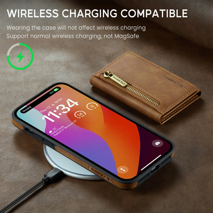 Magnetic Leather RFID Wallet Case for iPhone 11/12/13/14/15/16 Pro Max Plus