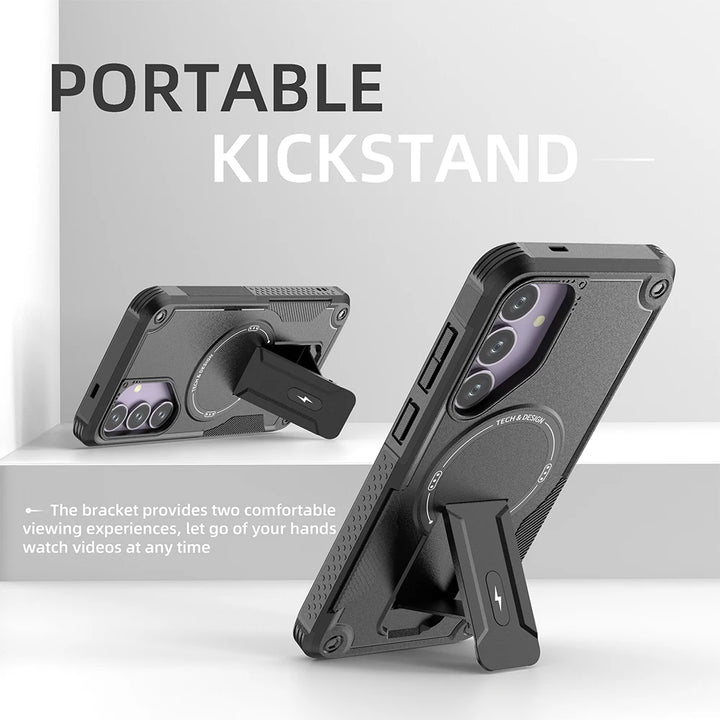 Magnetic Shockproof Kickstand Case for Samsung Galaxy S25, A56, A36, A26, A15, A14
