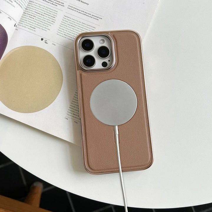 Luxury Business Leather Magnetic Case for iPhone 16/15/14/13 Pro Max, Sleek and Professional Design