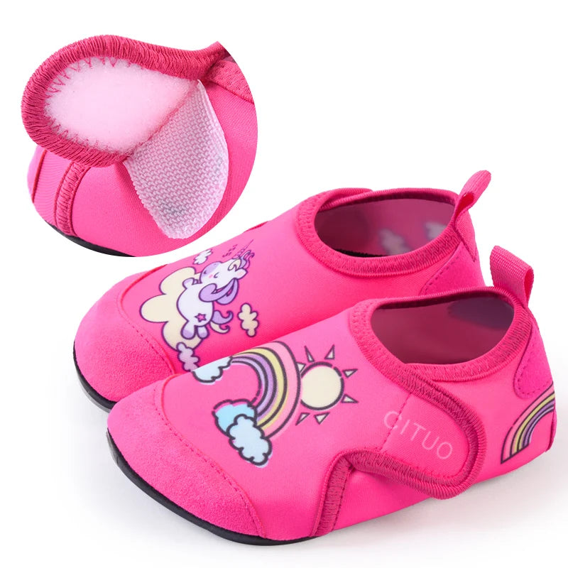 Summer Children Unicorn Dinosaur Swimming Shoes Outdoor Beach Wading Shoes Kids Quick-Dry Water Shoes Barefoot Sports Socks