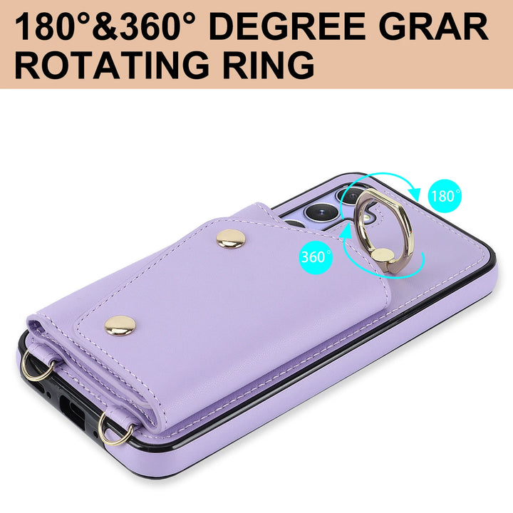 Crossbody Zipper Wallet Case with Card Holder for Samsung S23 Ultra/S22 Plus/S21 FE/A54/A53, Leather Cover
