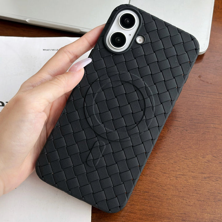 Breathable Woven Soft Silicone Magsafe Case For iPhone 16 15 14 13 12 11 Pro Max Leather Magnetic Mesh Cooling Shockproof Cover