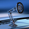 Metallic car antenna on a blue gradient background with a free gift offer.